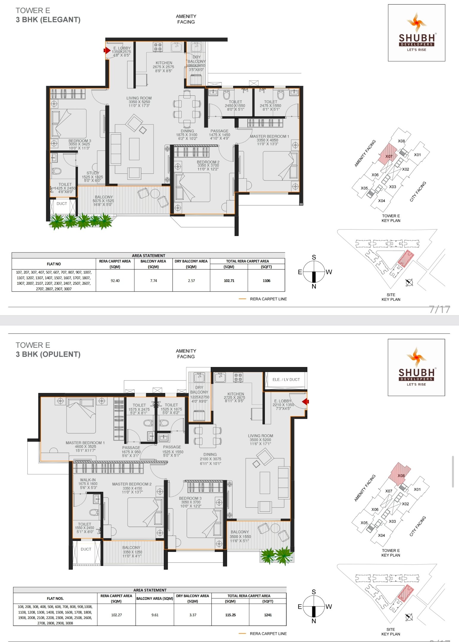 2 BHK 830 sqft floor plan